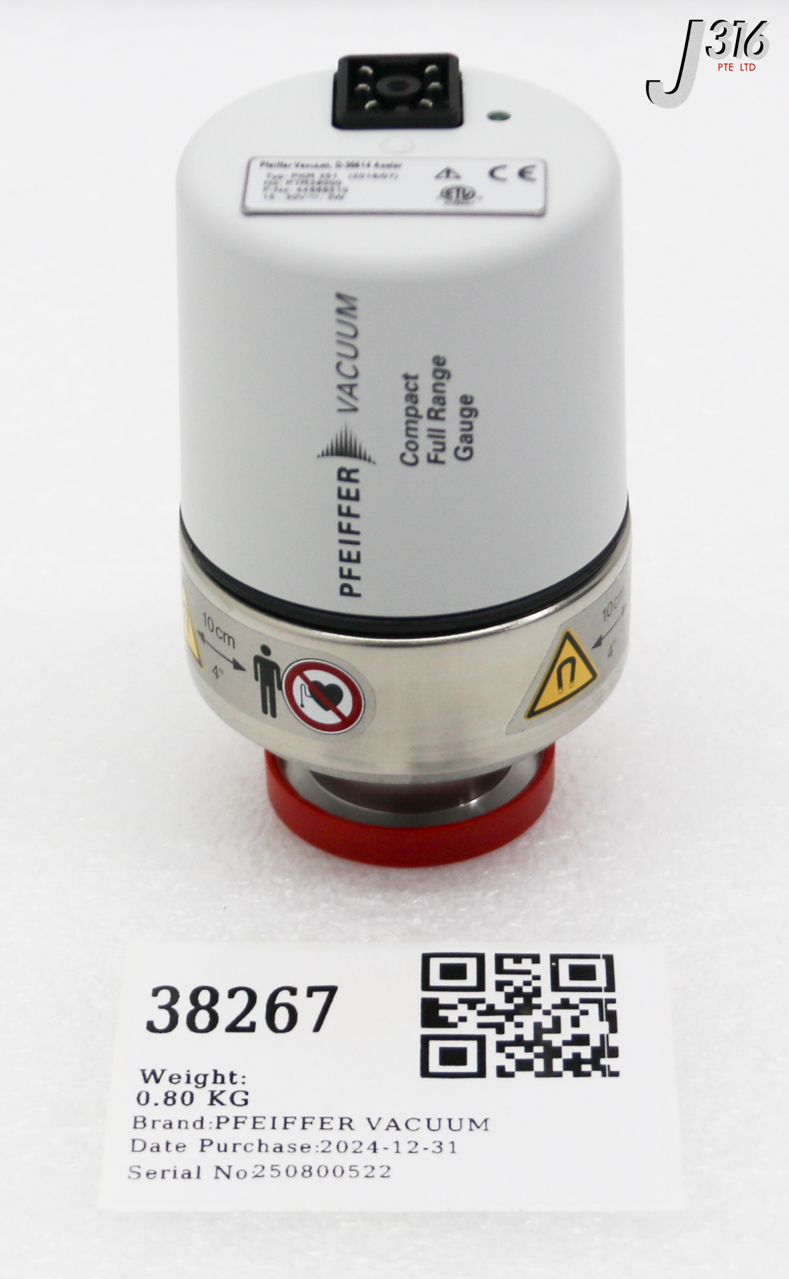 38267 PFEIFFER VACUUM GAUGE-COMPACT FULLRANGE MEAS PKR251 (NEW) DN
